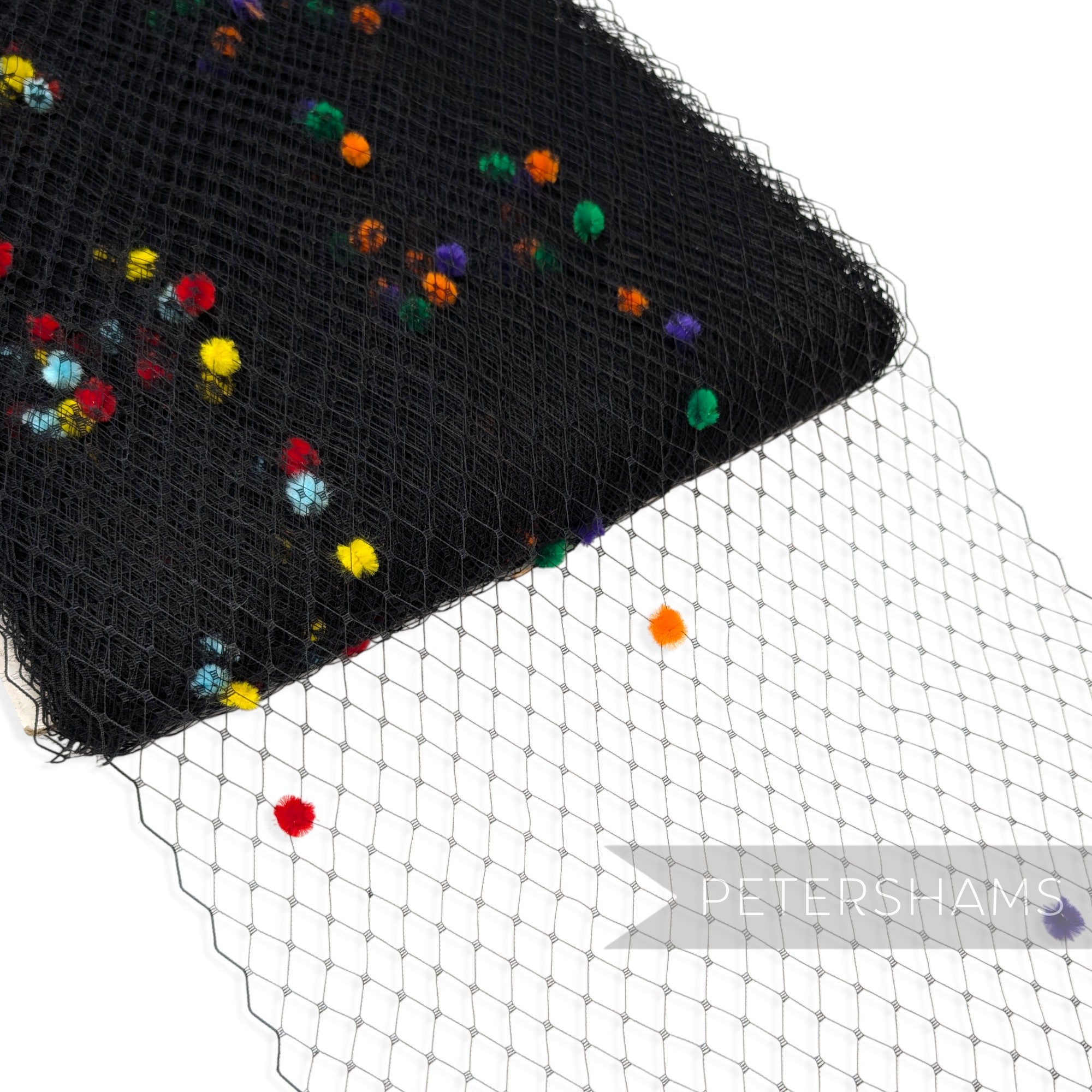 9 inch wide Rainbow Dotted Veiling - 1m