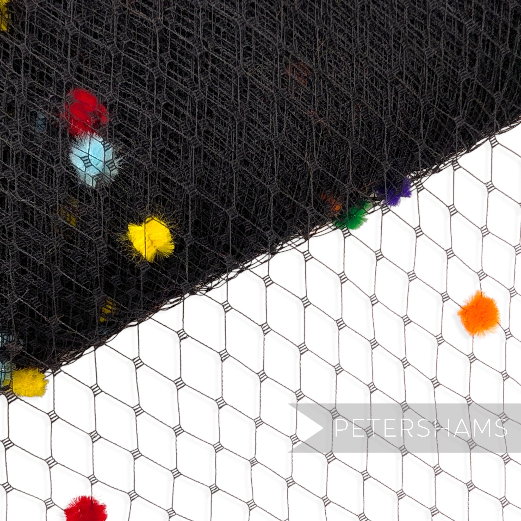 9 inch wide Rainbow Dotted Veiling - 1m
