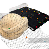 9 inch wide Rainbow Dotted Veiling - 1m