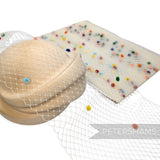 9 inch wide Rainbow Dotted Veiling - 1m