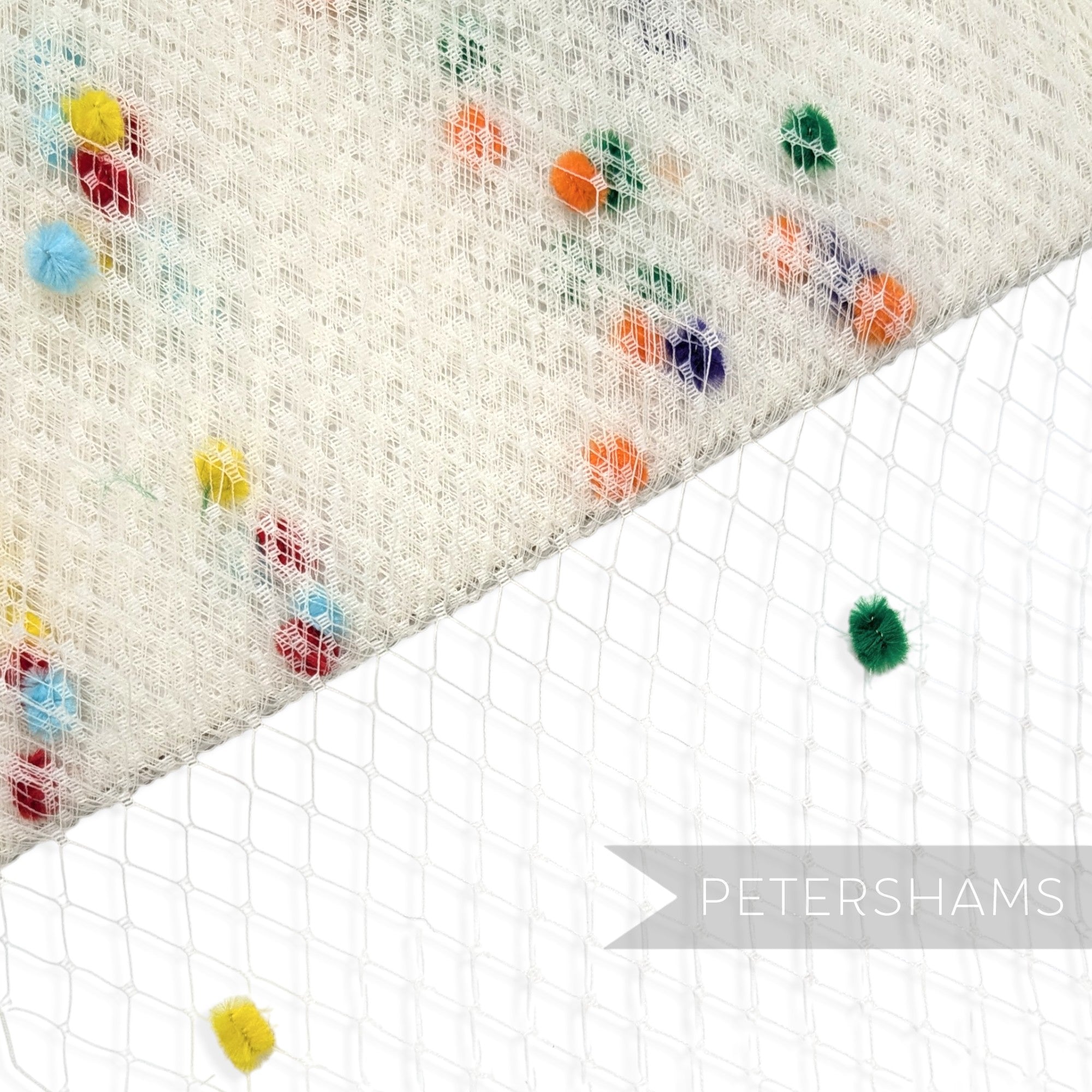 9 inch wide Rainbow Dotted Veiling - 1m
