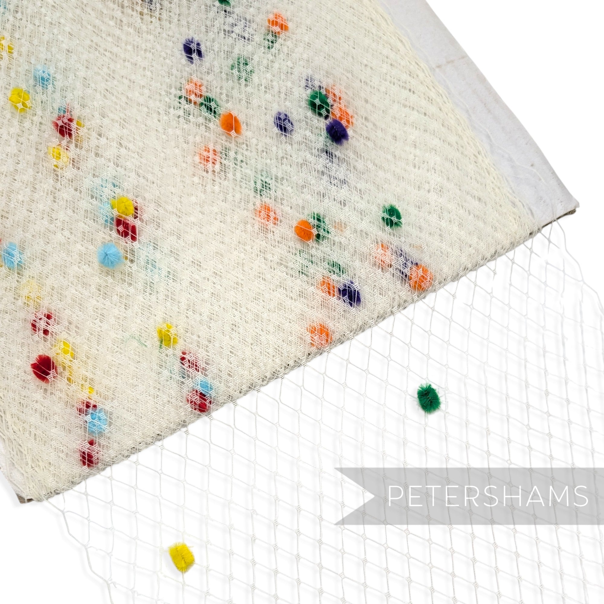 9 inch wide Rainbow Dotted Veiling - 1m