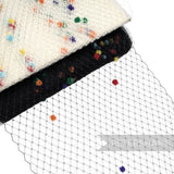 9 inch wide Rainbow Dotted Veiling - 1m