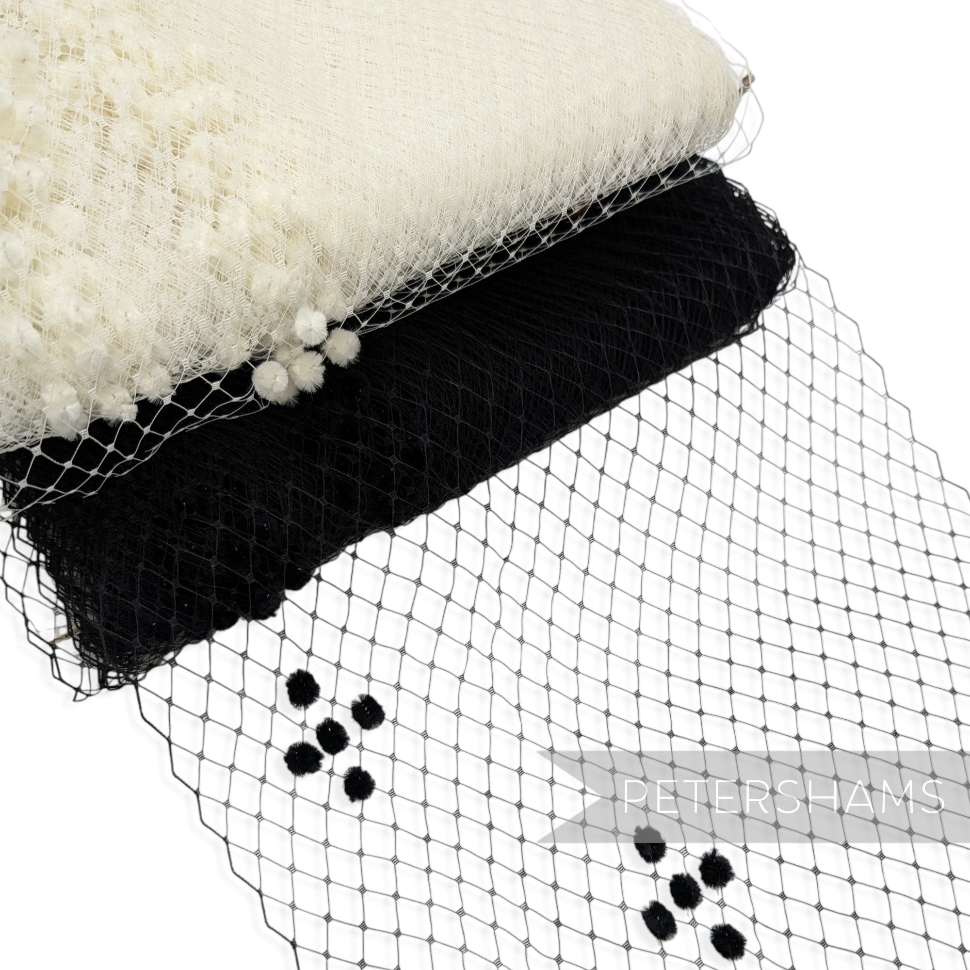 Vintage Replica Diamond Pattern Dotted Veiling - 1m