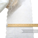 Extra Wide 25cm Scale Floral Pattern with Scalloped Edge Sheer Lace - 1m