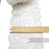 Gorgeous Abstract Floral Vintage 1980's 17cm Wide Silky Cord Double Scalloped Edge Lace - 1m