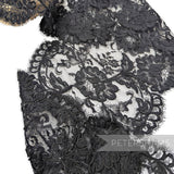 Super Wide 26cm Intricate Floral Vintage 1980's Double Scallop Edge Eyelash Lace - 1m