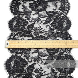 Super Wide 26cm Intricate Floral Vintage 1980's Double Scallop Edge Eyelash Lace - 1m