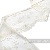 85mm Pearl Adorned Ivory Lace with Floral Weave - 1m