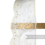 85mm Pearl Adorned Ivory Lace with Floral Weave - 1m