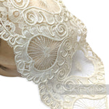 Stunning Heart Pattern Vintage 1980's Silky Corded Double Scalloped Edge Lace - 1m