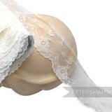 Dainty Flower Pattern 65mm Vintage 1990's Sheer Lace with Scalloped Edge - 1m