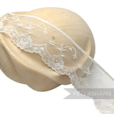 Dainty Flower Pattern 65mm Vintage 1990's Sheer Lace with Scalloped Edge - 1m