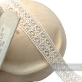 Cross Grid 30mm Design Vintage 1960/70's English Cotton Nottingham Guipure Lace - 1m
