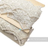 4cm Wide Silky Corded Scalloped Lace with Beads and Sequins - 1m