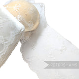 Extra Wide 20cm Lattice Floral Pattern with Scalloped Edge Sheer Lace - 1m