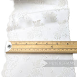 Rose Spray and Dot Pattern Extra Wide 17cm Sheer Lace with Scalloped Edge  - 1m