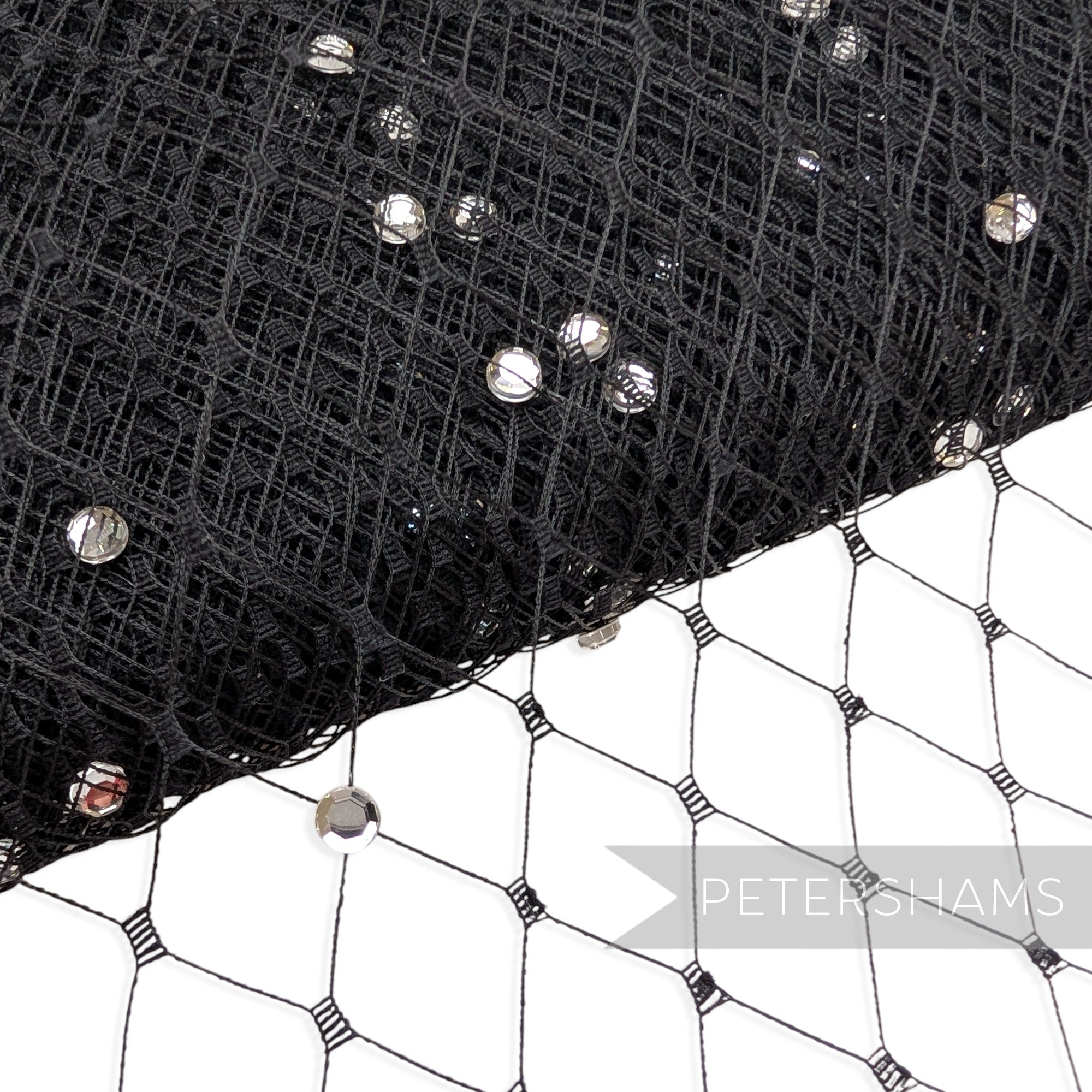 Diamante English Merry Widow Veiling, 30cm (12") Wide - 1m