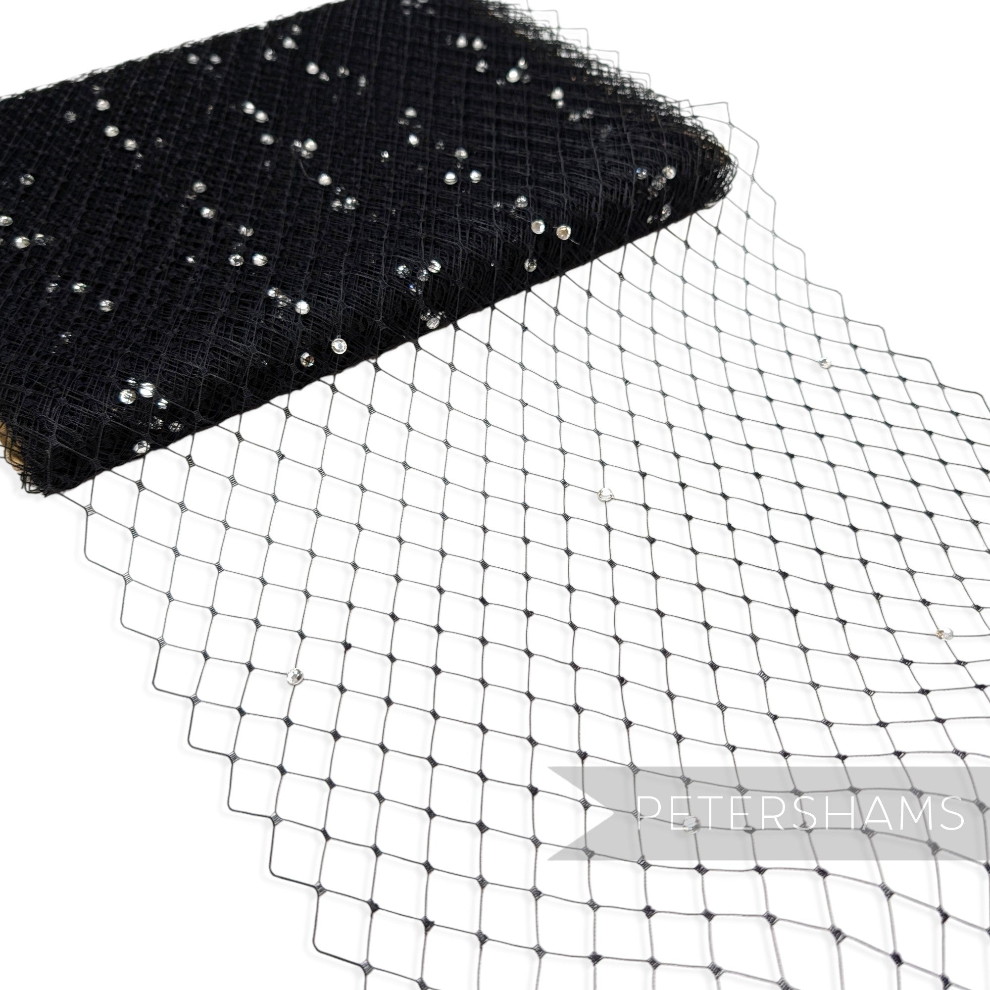 Diamante English Merry Widow Veiling, 30cm (12") Wide - 1m