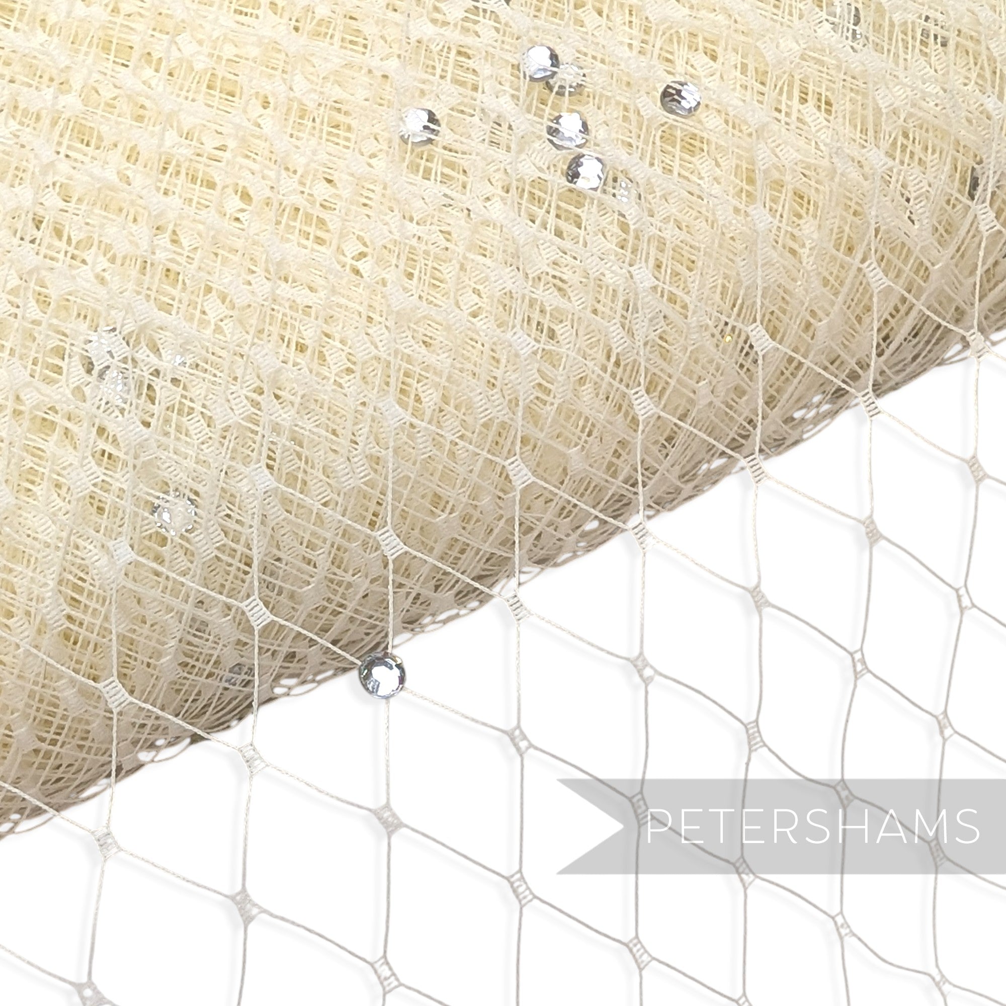 Diamante English Merry Widow Veiling, 30cm (12") Wide - 1m