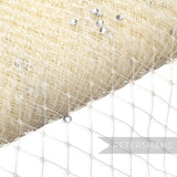 Diamante English Merry Widow Veiling, 30cm (12") Wide - 1m