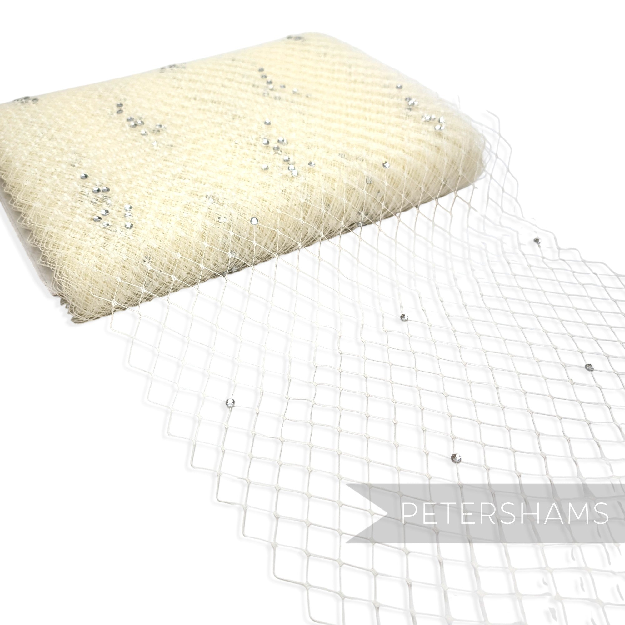 Diamante English Merry Widow Veiling, 30cm (12") Wide - 1m