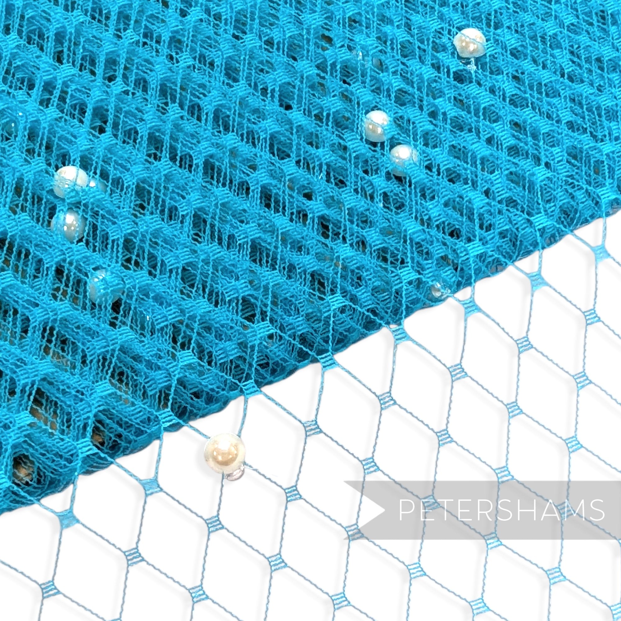 9" (23cm) Wide Ivory Pearl Embellished Veiling - 1m