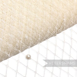 9" (23cm) Wide Ivory Pearl Embellished Veiling - 1m