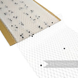 9" (23cm) Wide Black Pearl Embellished Veiling - 1m