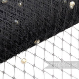 9" (23cm) Wide Ivory Pearl Embellished Veiling - 1m