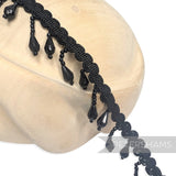 Faceted Drop Bead Fringe on Wavy Gimp Braid Trim - 1m