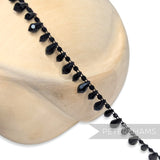 Vintage 1960's Pointed Acrylic Bead Drop Trim - 1m