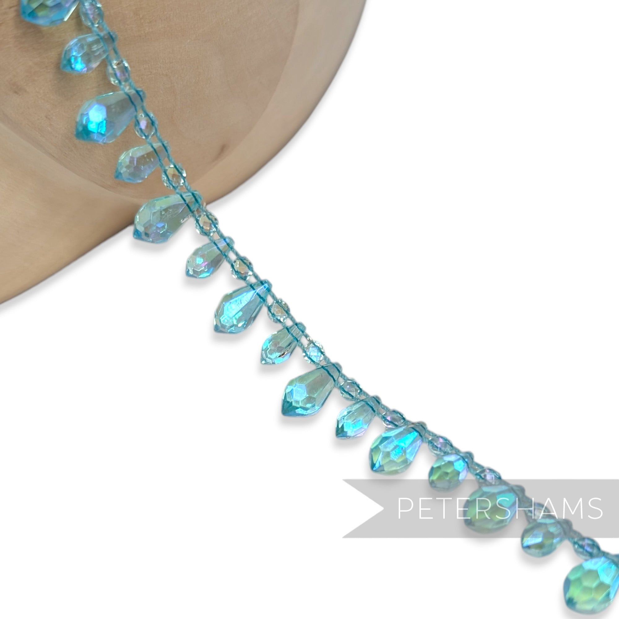 Vintage 1960's Pointed Acrylic Bead Drop Trim - 1m