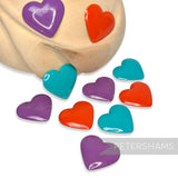 Colourful Metal Heart Shapes - 10 Pieces