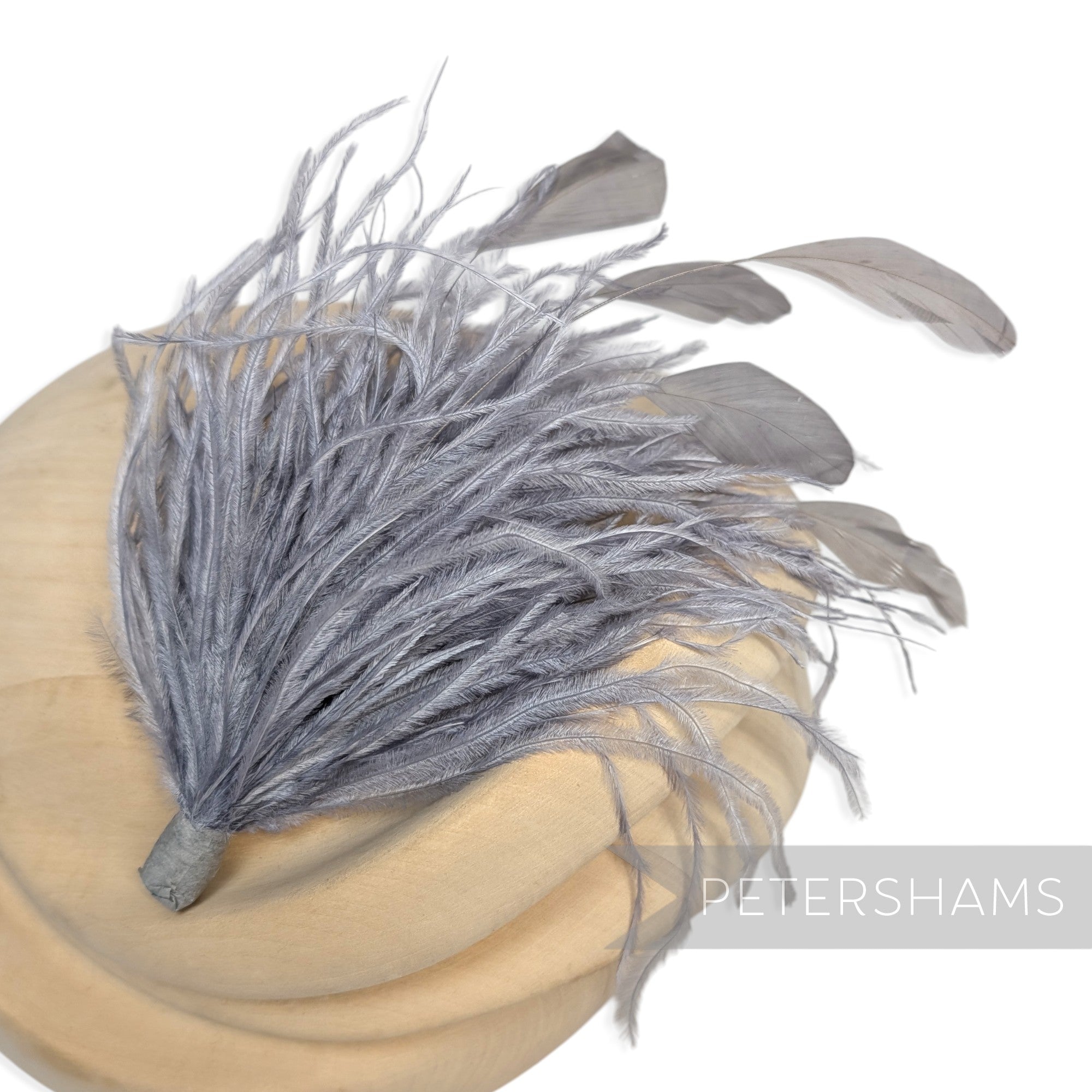Ostrich & Stripped Coque Feather Mount