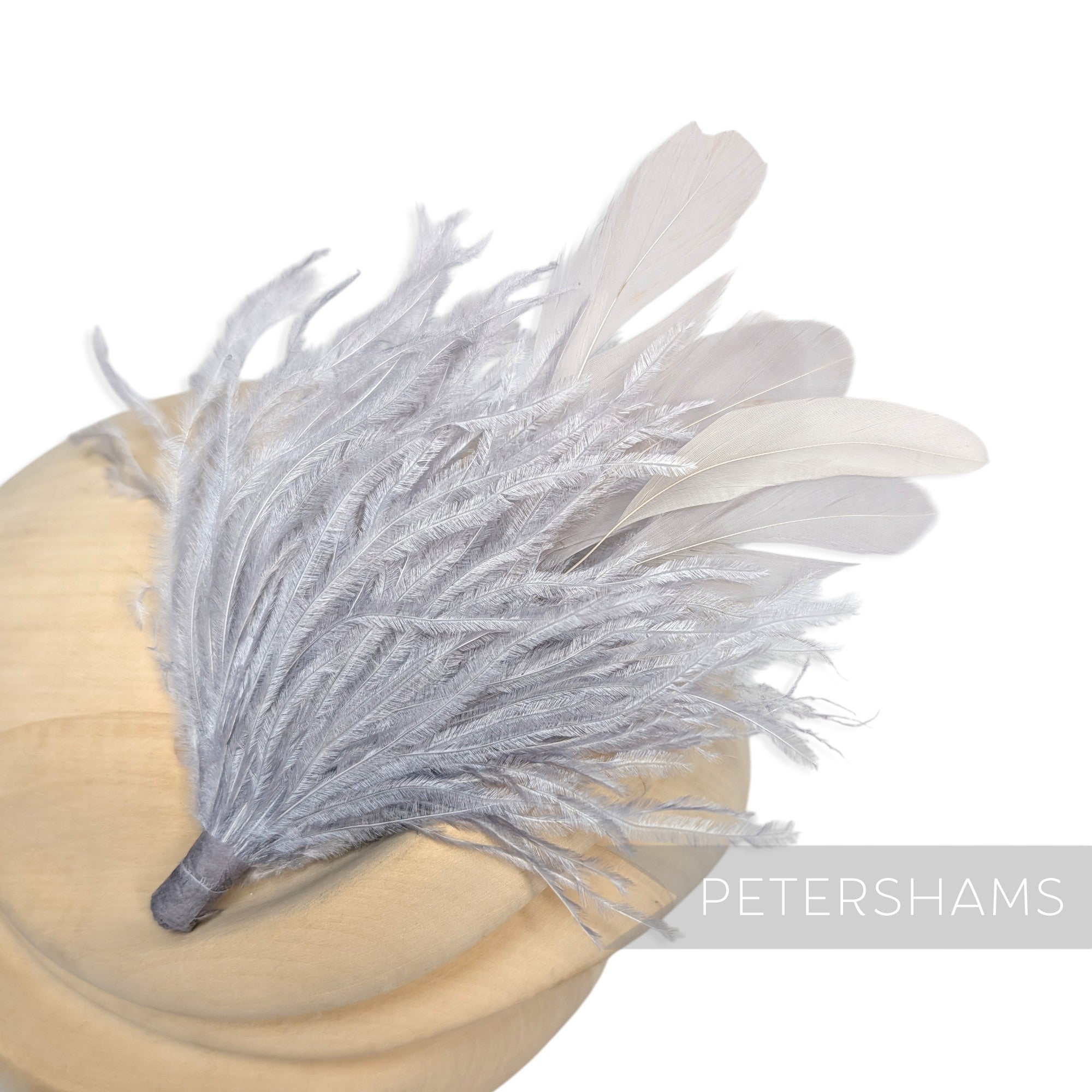 Ostrich & Stripped Coque Feather Mount