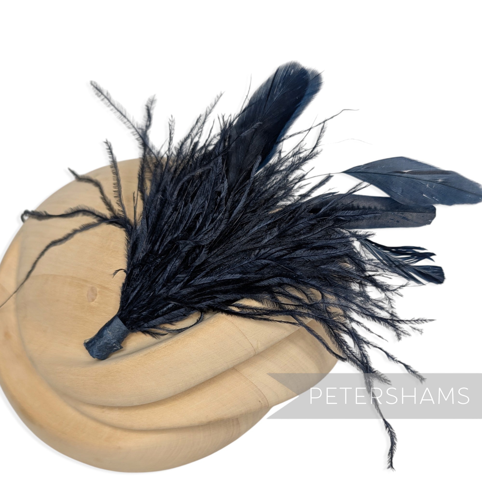 Ostrich & Stripped Coque Feather Mount