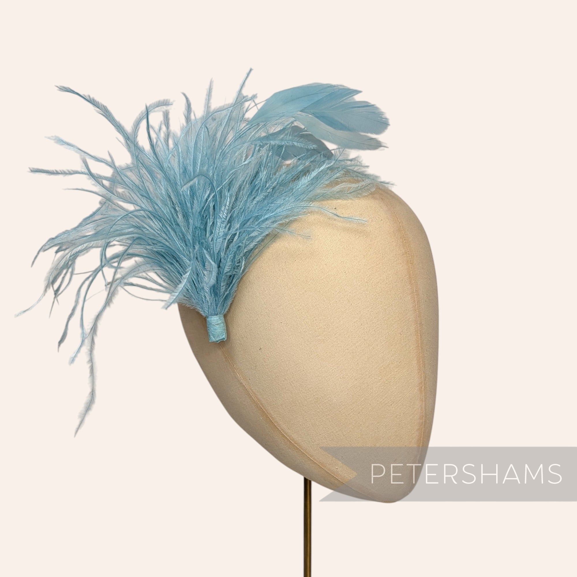 Ostrich & Stripped Coque Feather Mount