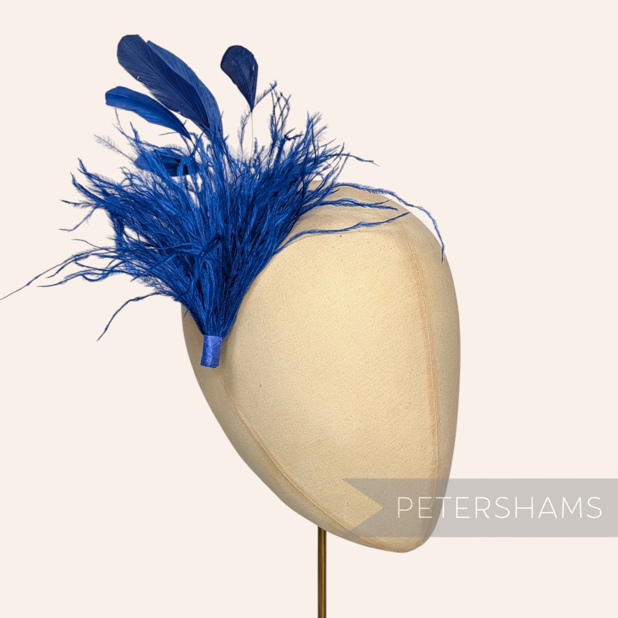 Ostrich & Stripped Coque Feather Mount