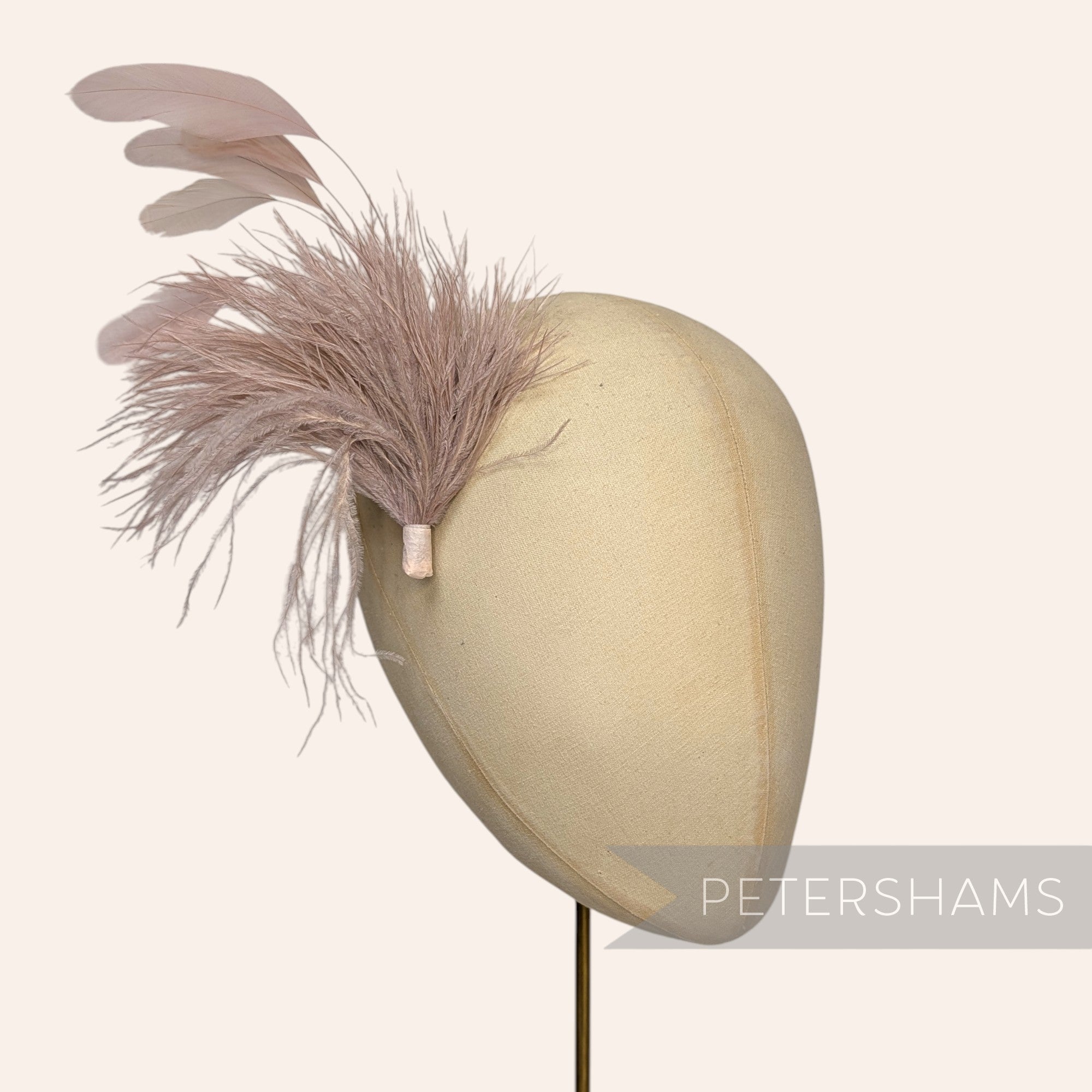 Ostrich & Stripped Coque Feather Mount