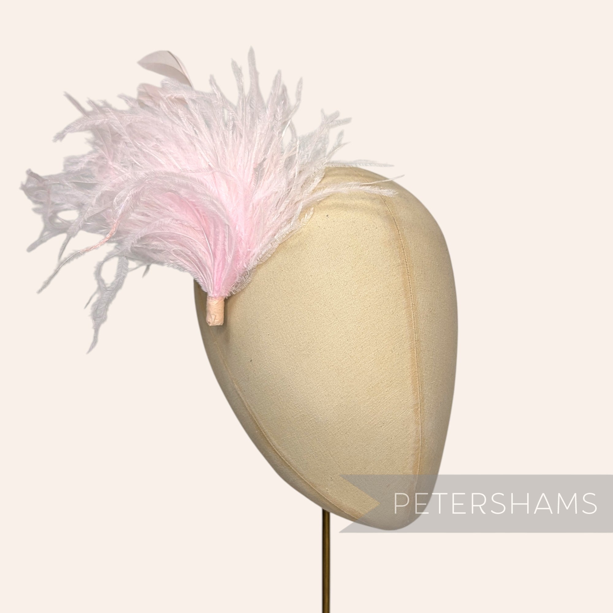 Ostrich & Stripped Coque Feather Mount
