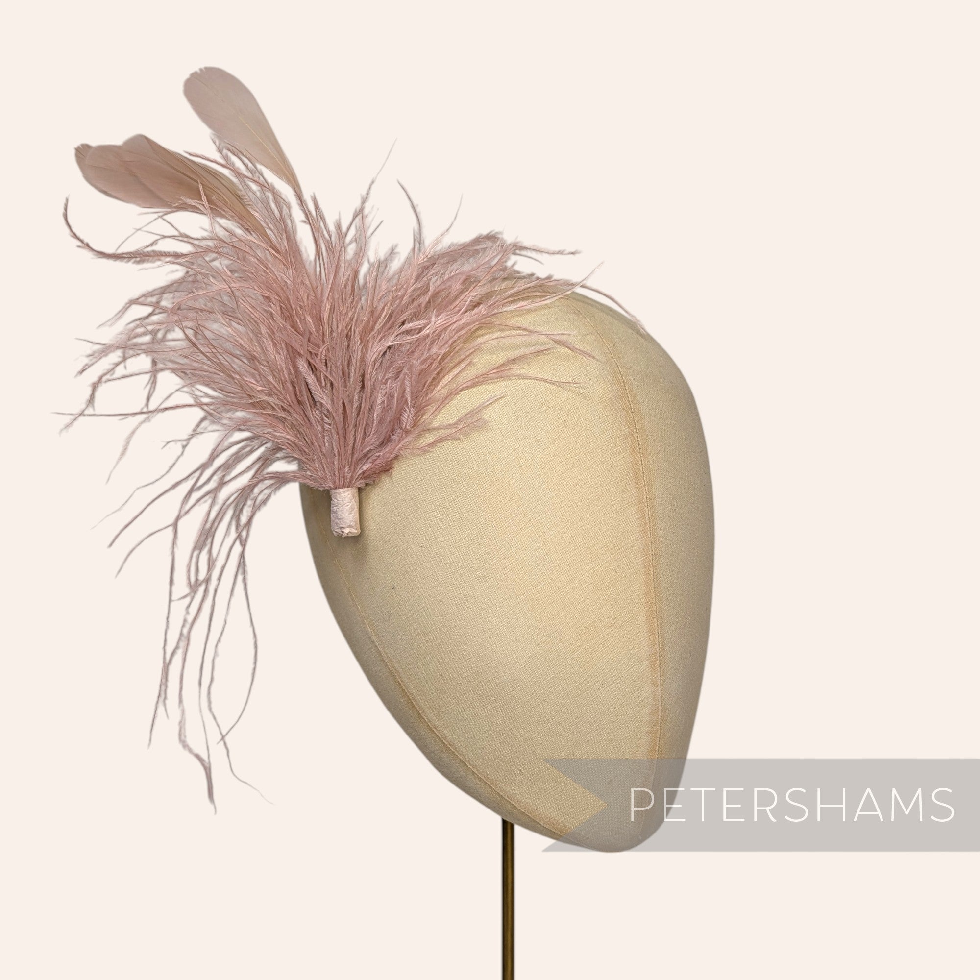 Ostrich & Stripped Coque Feather Mount