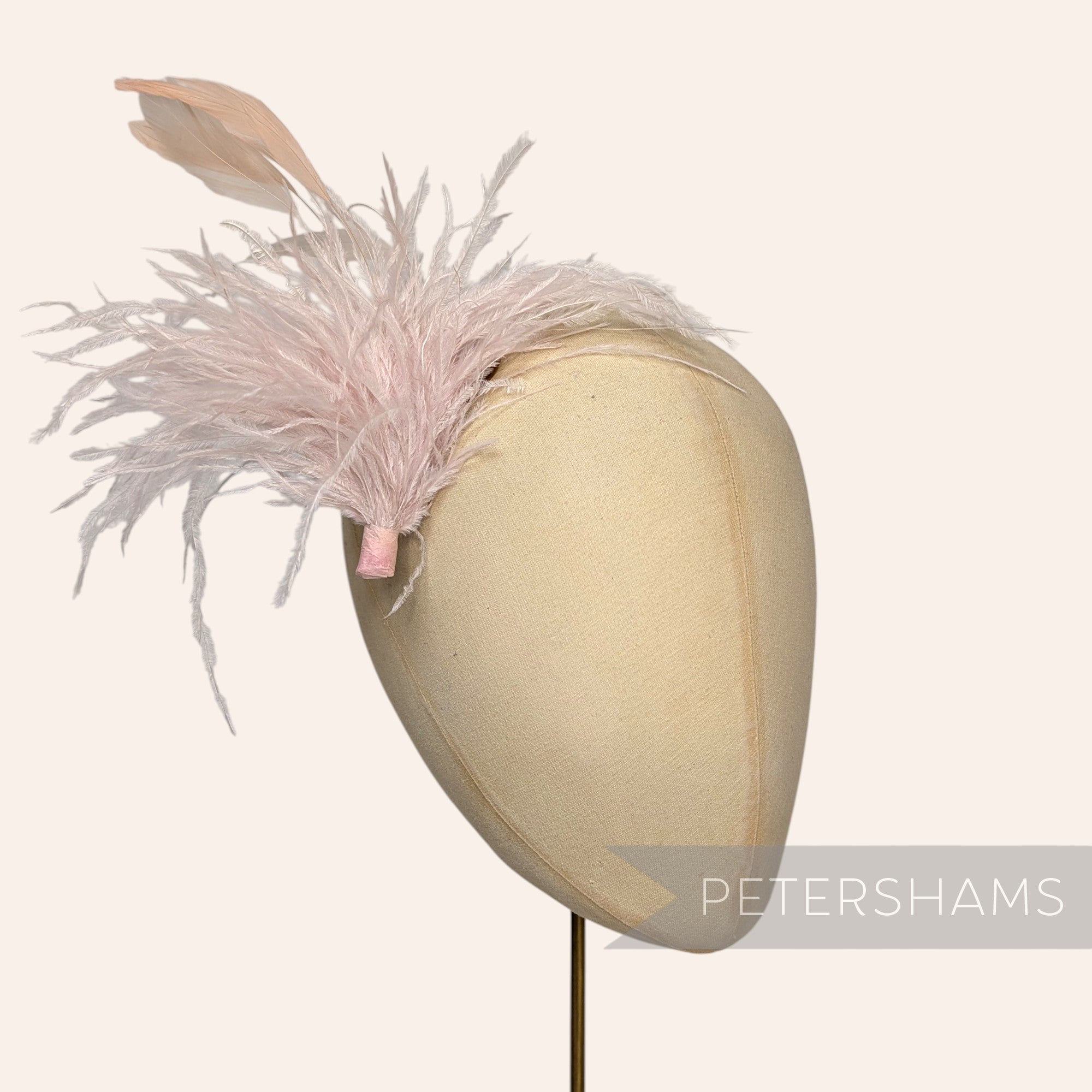 Ostrich & Stripped Coque Feather Mount