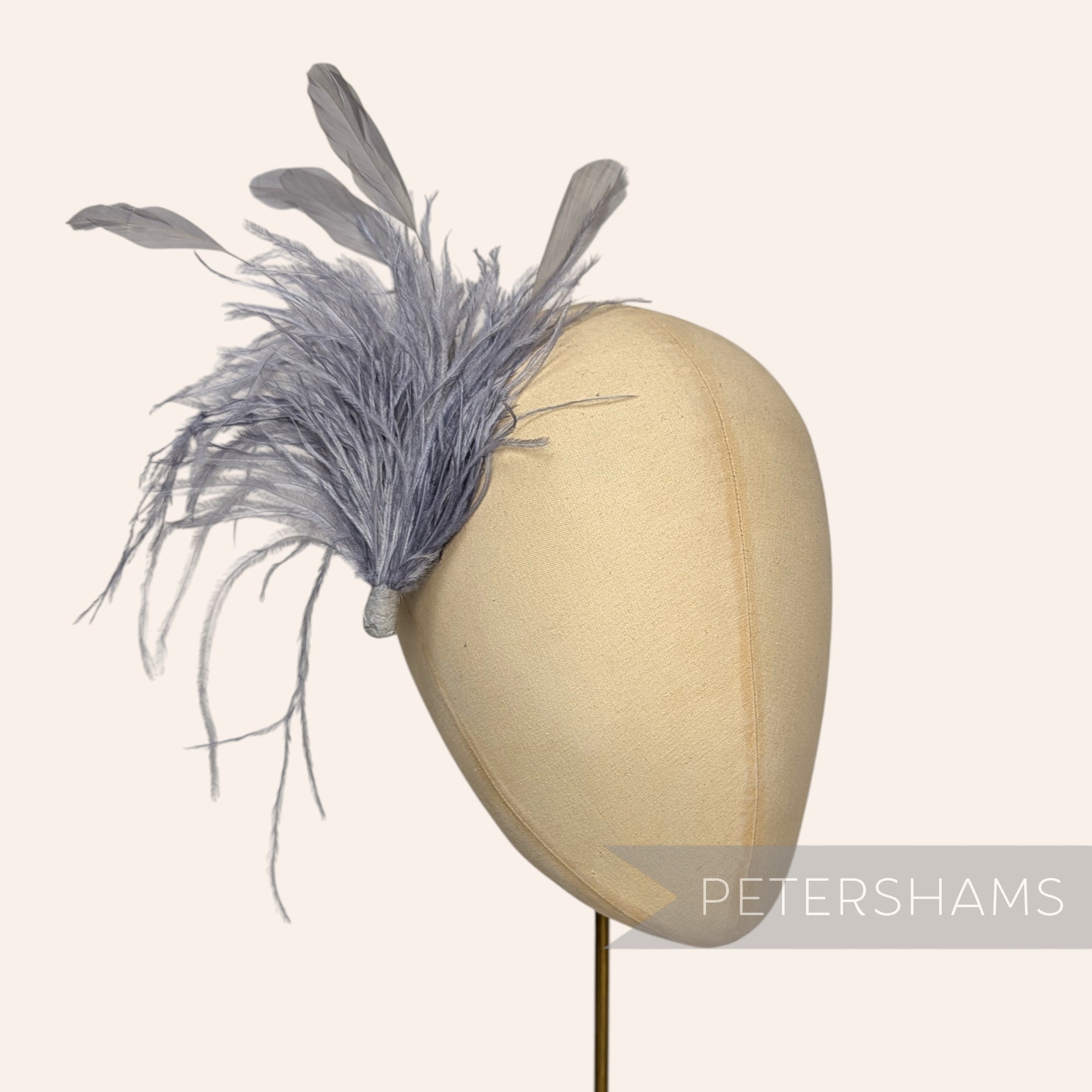 Ostrich & Stripped Coque Feather Mount