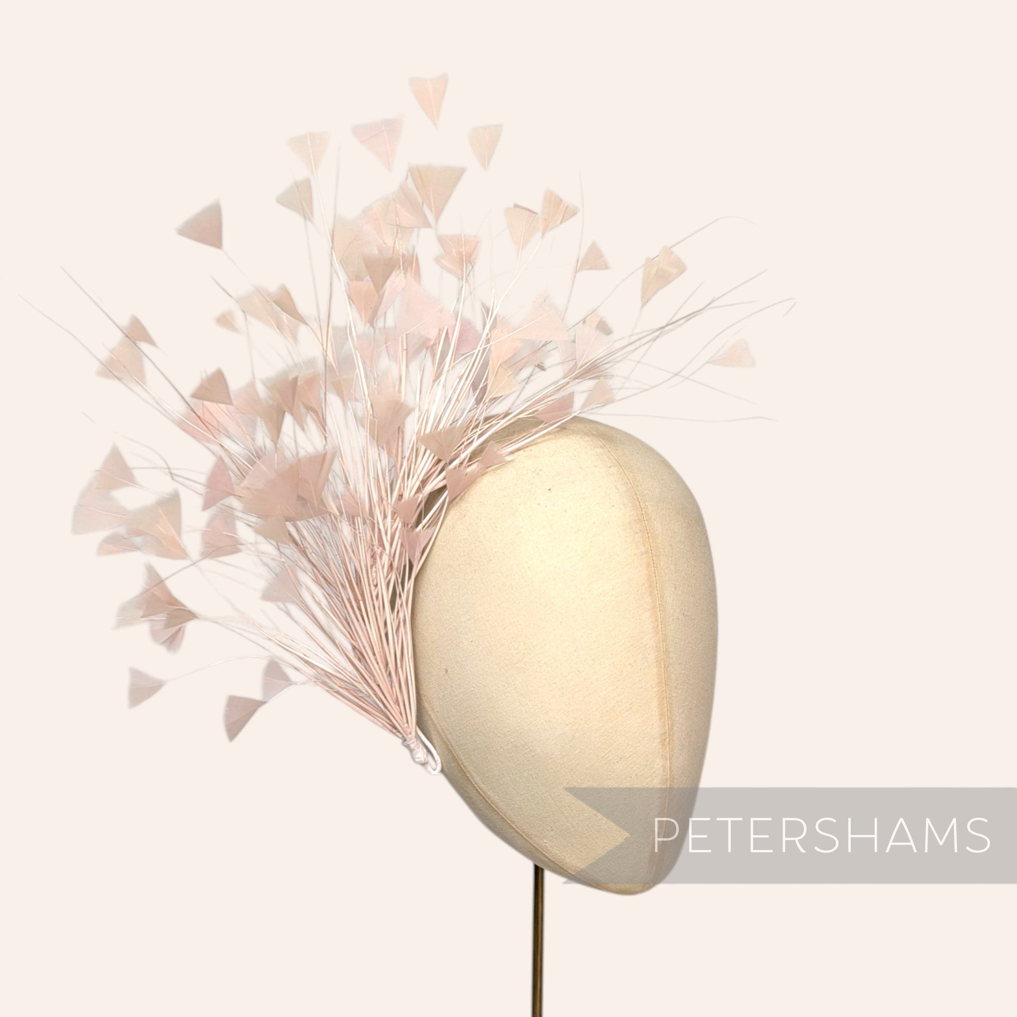 Triangle Tipped Stripped Coque & Burnt Peacock Feather Mount