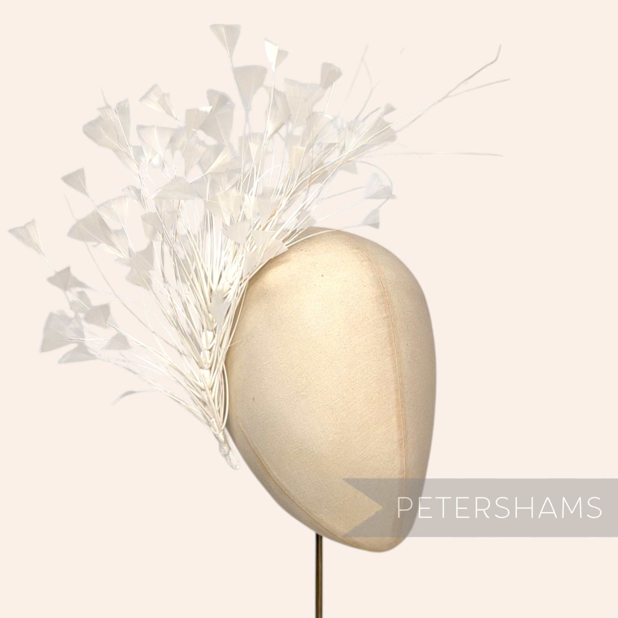 Triangle Tipped Stripped Coque & Burnt Peacock Feather Mount