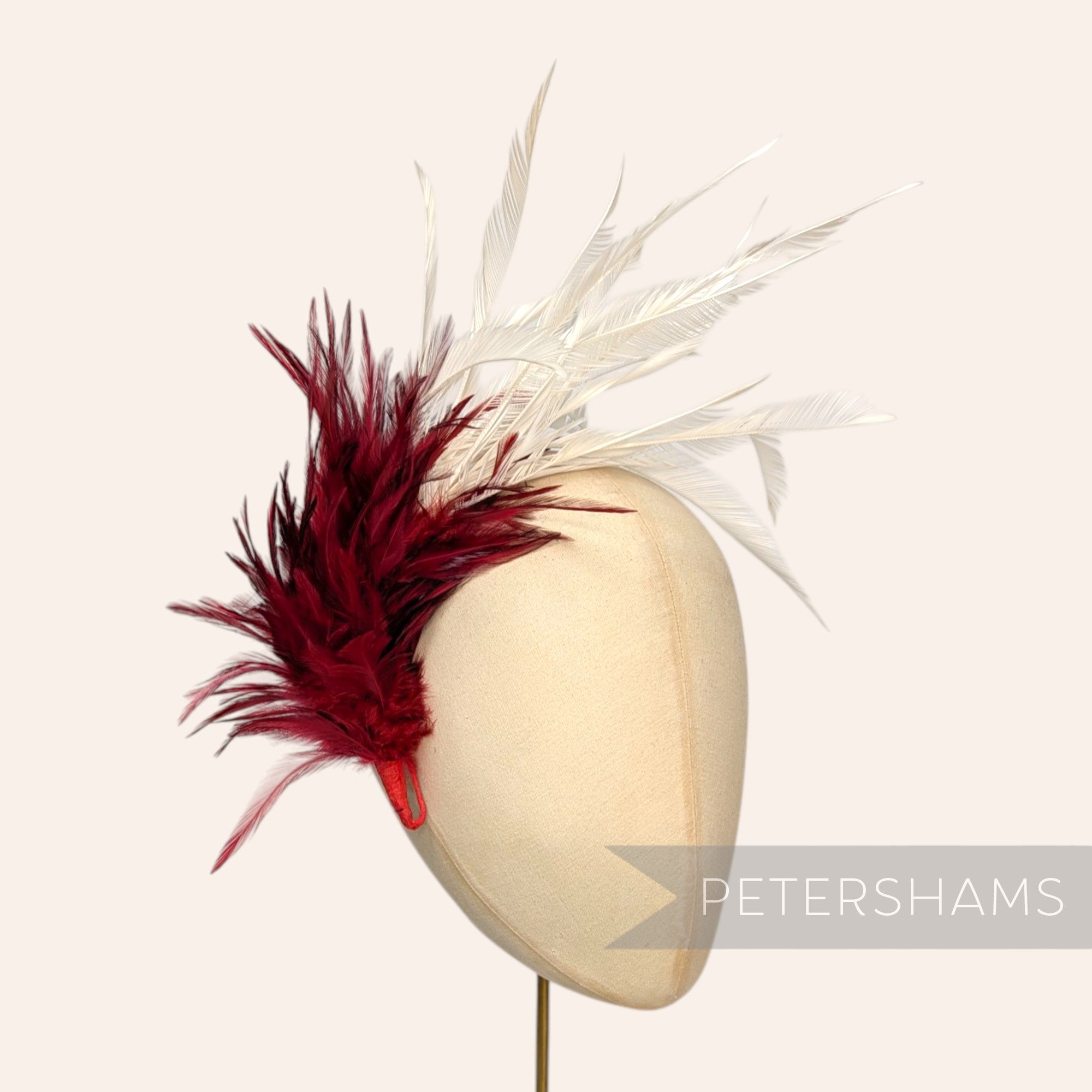 Large Zippered Goose Biot and Hackle Feather Hat Mount