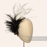 Large Zippered Goose Biot and Hackle Feather Hat Mount
