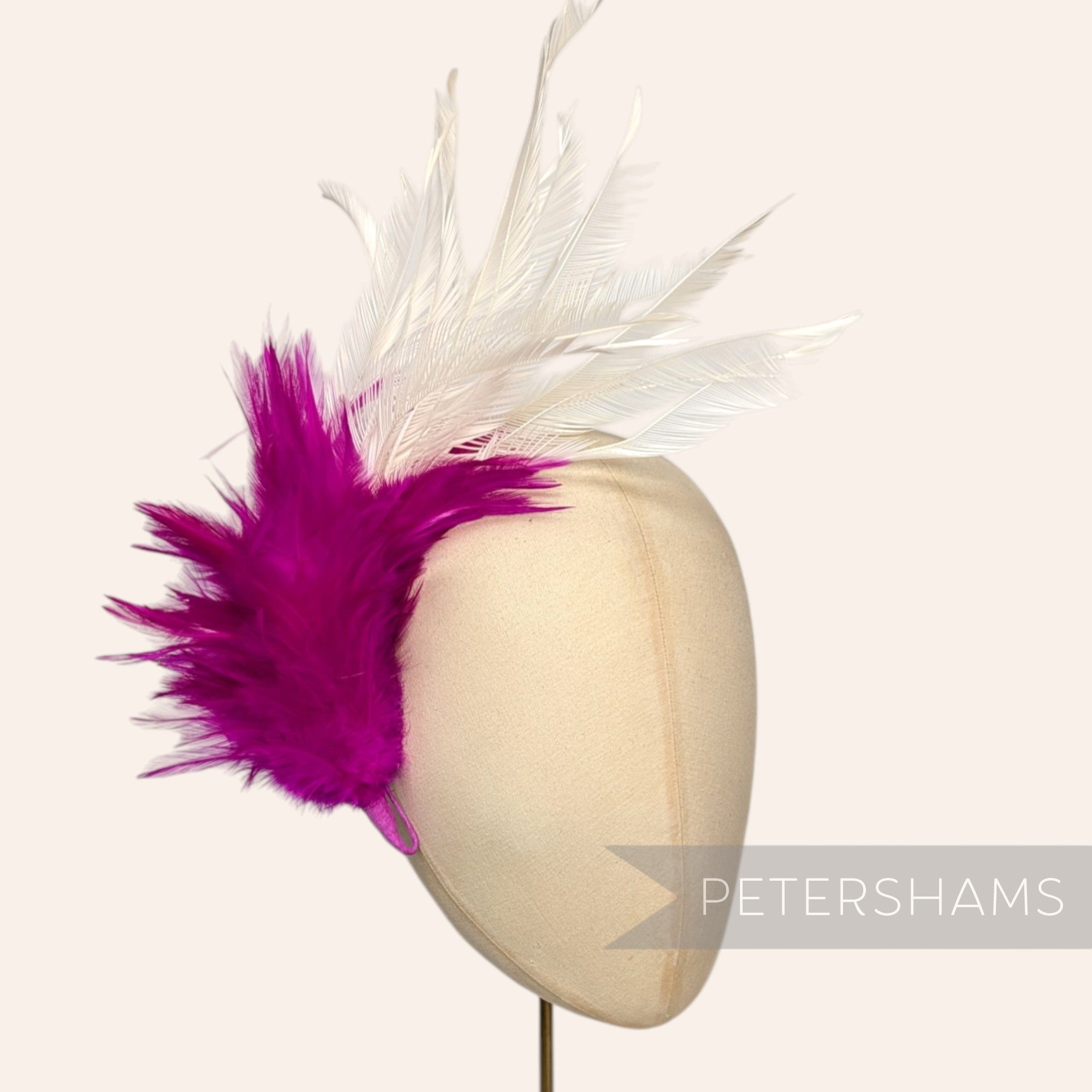 Large Zippered Goose Biot and Hackle Feather Hat Mount