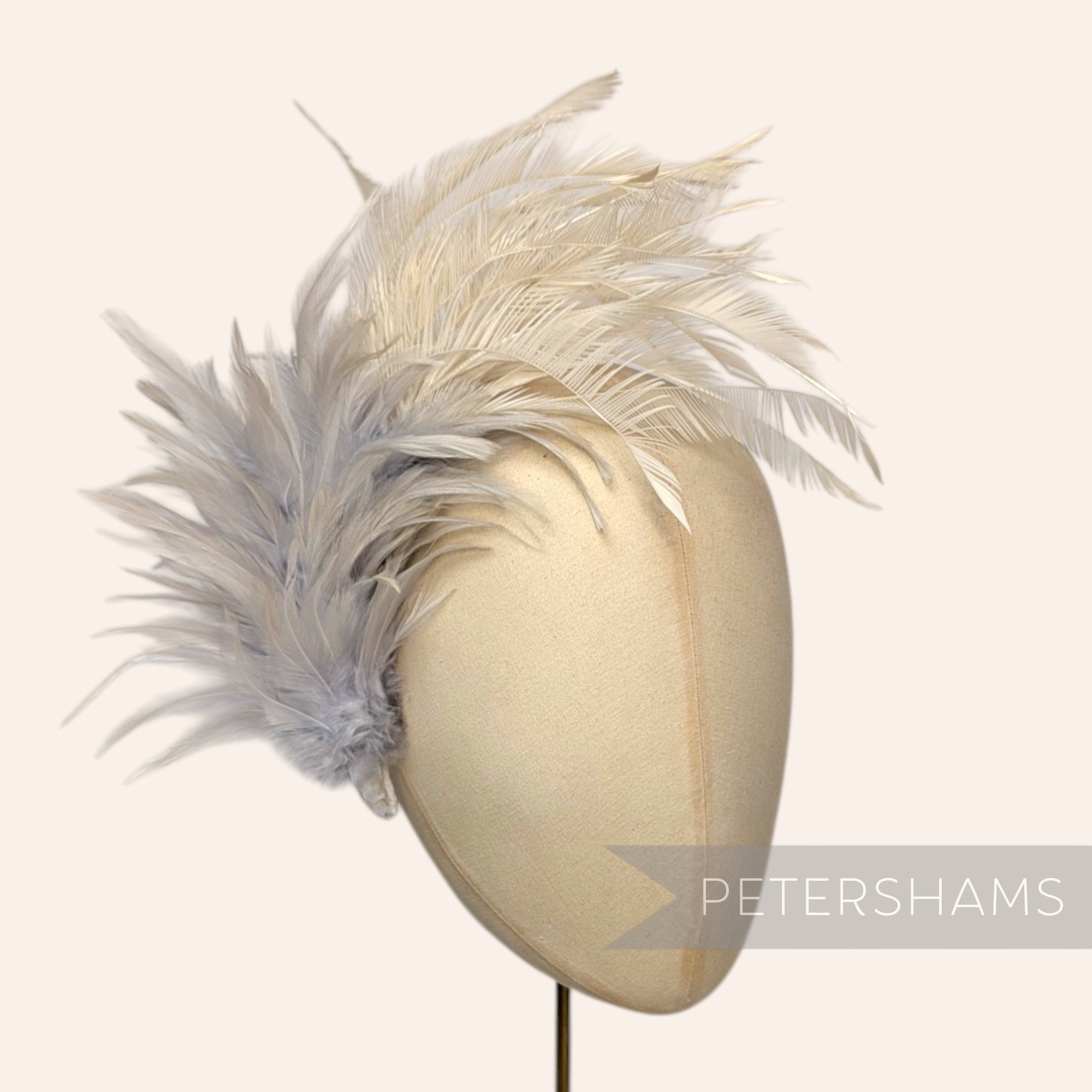 Large Zippered Goose Biot and Hackle Feather Hat Mount